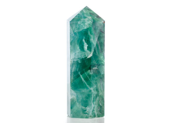 istock Macro mineral stone Fluorite crystal on a black background 1049494120
