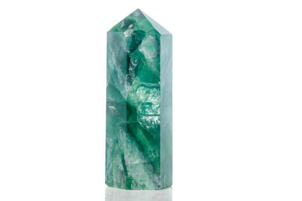 istock Macro mineral stone Fluorite crystal on a black background 1049494264