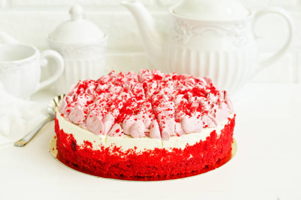 istock Cheesecake red velvet. Selective focus. 1049505272