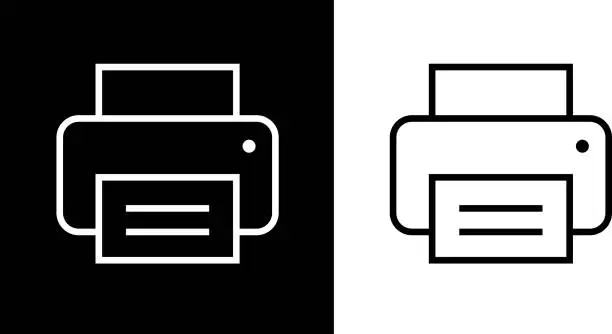 Vector illustration of Computer Desktop Printer Icon