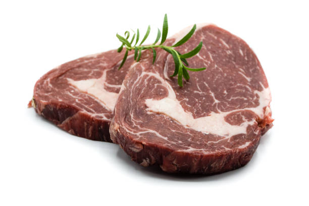 istock Raw tenderloin beef steak, entrecote isolated on white background 1049512880