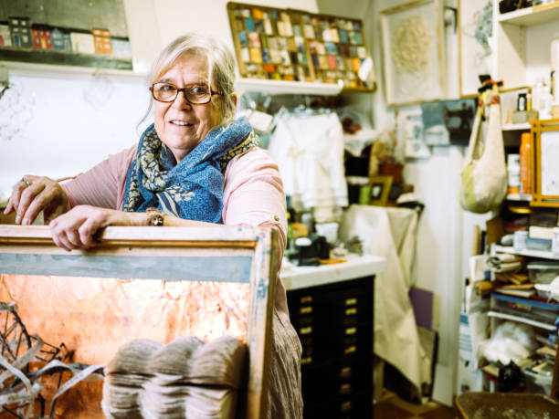 istock Senior woman artist at work 1049513158