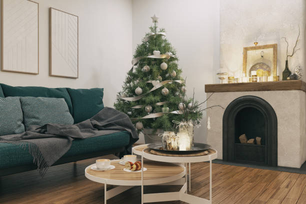 istock Living room with Christmas decoration 1049513798