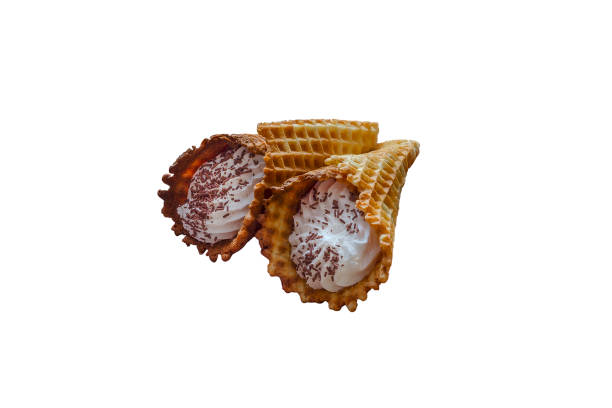 istock Wafer tubes with cream and chocolate chips 1049514286