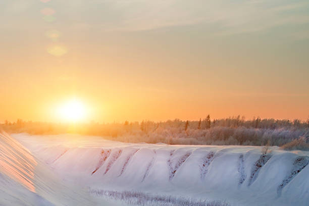 Fantastic evening landscape in a colorful sunlight