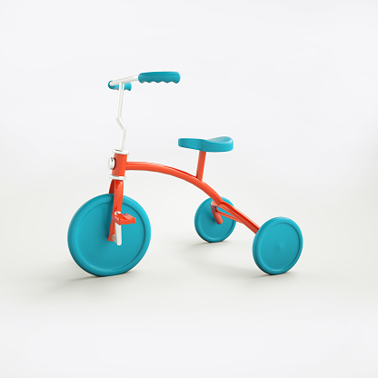 old-fashioned tricycle in pastel colors