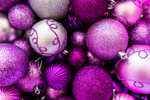 Pink and Purple Christmas Ball Ornaments