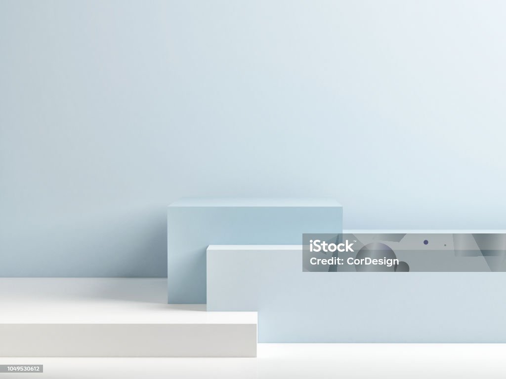 Podium en composition abstraite minimalisme bleu - Photo de Fond libre de droits