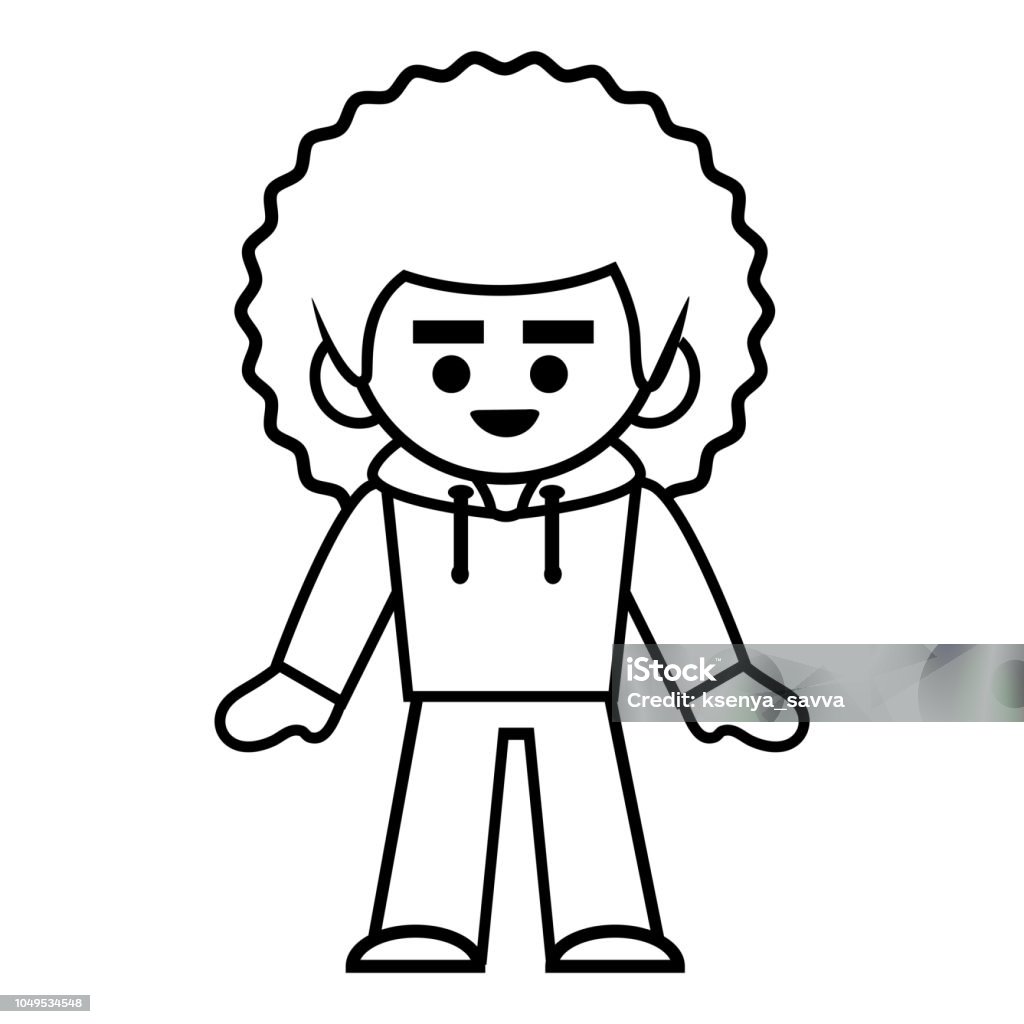 Coloring Book African American Boy Stock Illustration - Download Image