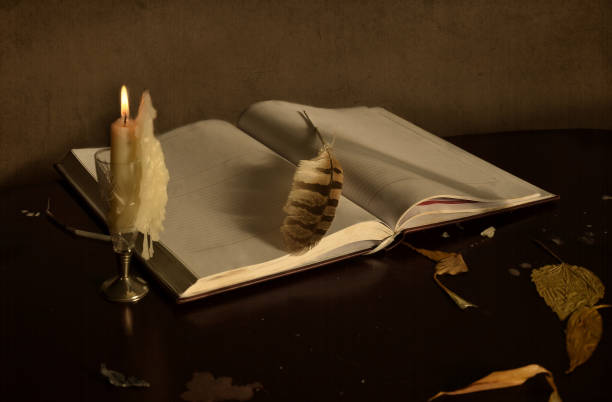 istock dark still life with a melted candle in retro style 1049548260