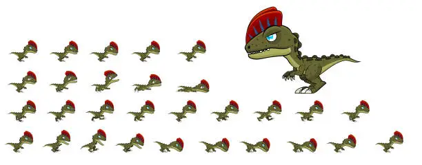 Vector illustration of Dinosaur Game Sprites