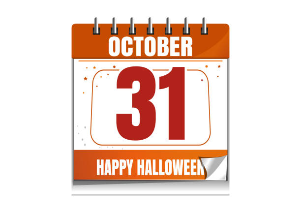 istock Halloween wall calendar. Holiday date. 31 October. Vector illustration 1049568600