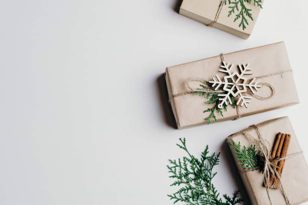 istock Christmas presents with handmade decorations 1049571372
