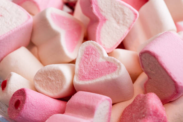 istock Marshmallow in shape of hart 1049571434