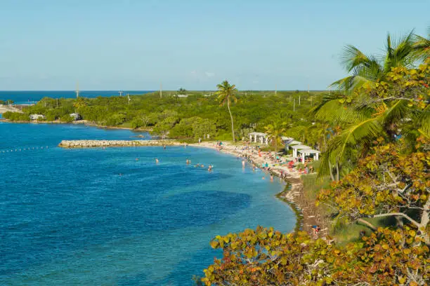 Here is a look at Bahia Honda Beach, arguably the best beach in the Florida Keys, from the now abandoned railroad bridge. This beach is part of the Bahia Honda State Park which encompasses much of the Bahia Honda Key.