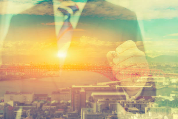 istock Hand drawing a stairs in a Conceptual Image  with a strategy plan to be successful in his business  growth and progress,vintage ,double exposure 1049607058