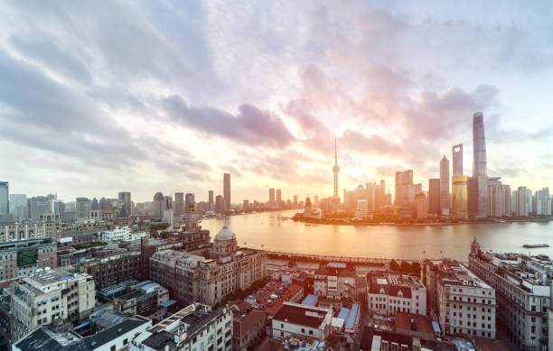 istock Shanghai cityscape and skyline at sunrise 1049626840