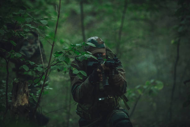 istock Army men in war mission 1049637760