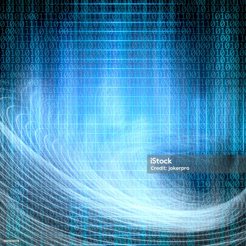 Abstract Technology Background Of Structural Lights With Binary Code ...