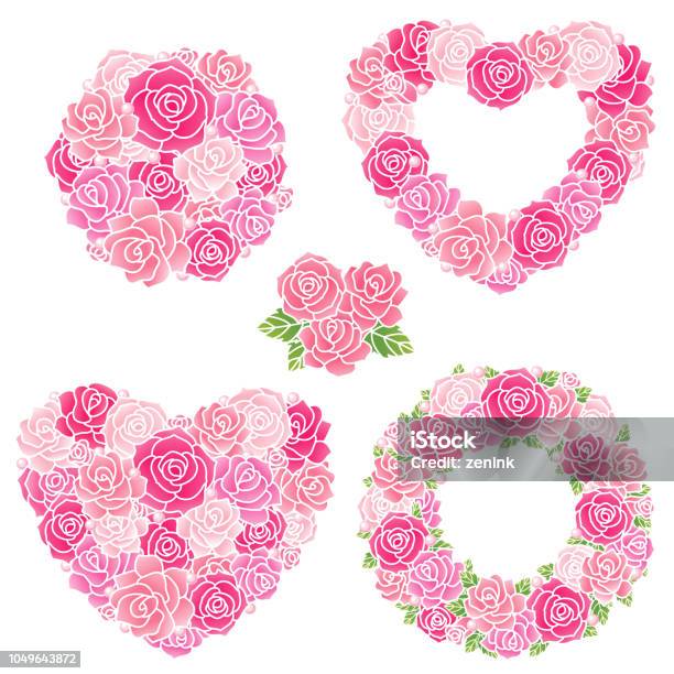 Rose Bouquet Stock Illustration - Download Image Now - Rose - Flower, Heart Shape, Rose Colored