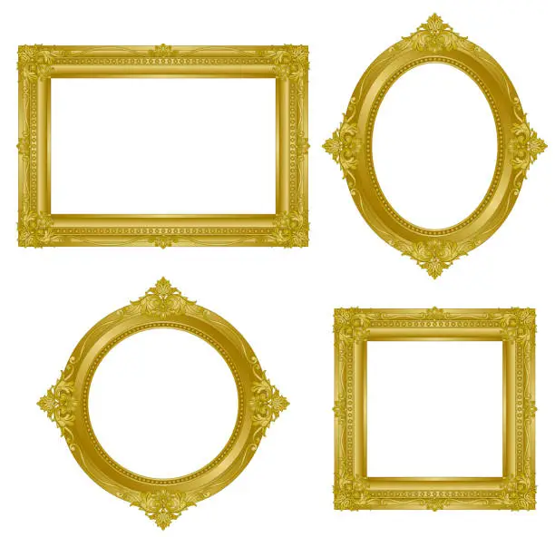 Vector illustration of gold frame.