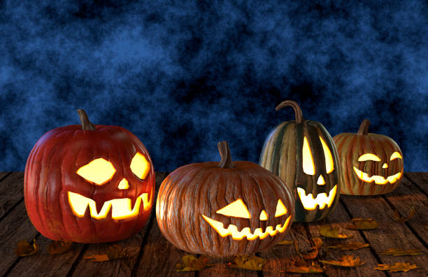 istock Halloween Pumpkins Jack O Lantern Holiday 3D Illustration 1049649784