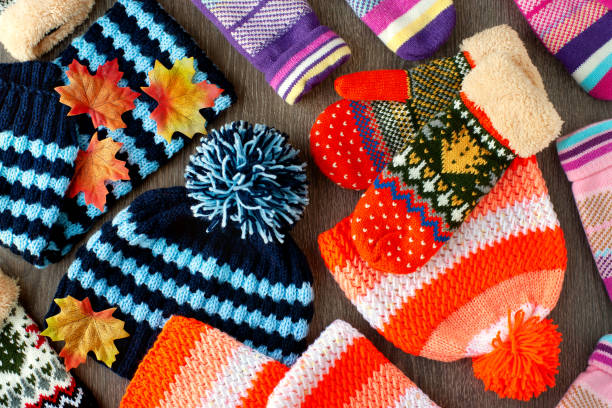 istock Knitted clothes for cold seasons. 1049656290