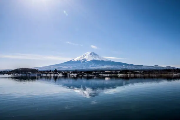 Mount Fuji and it's reflection from the lake