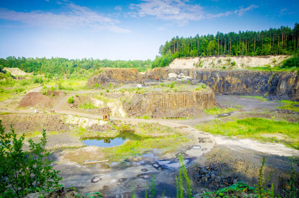 istock Quarry for extraction of basalt stone. Landscape. 1049675030