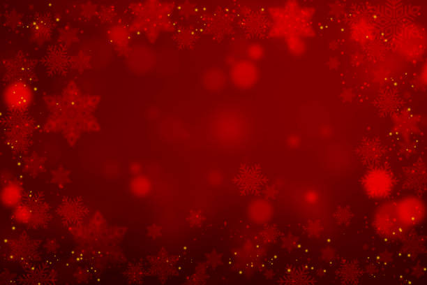 Weihnachten Schneeflocken auf rotem Grund