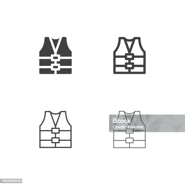 Life Jacket Icons Multi Series Stock Illustration - Download Image Now - Life Jacket, Icon Symbol, Vector
