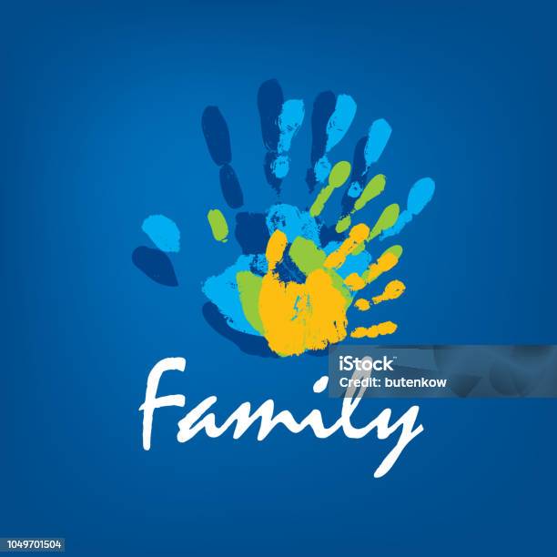 Family Icon In The Form Of Hands Vector Illustration Stock Illustration - Download Image Now