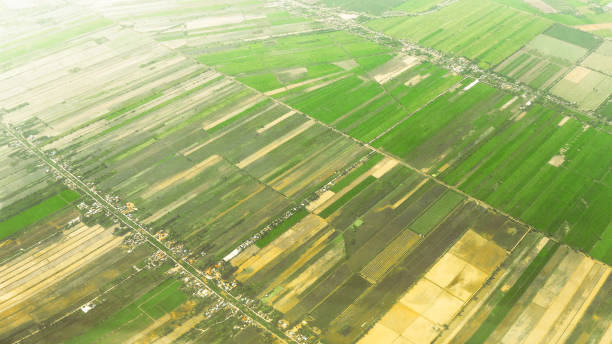 istock Top View of agriculture city 1049701734