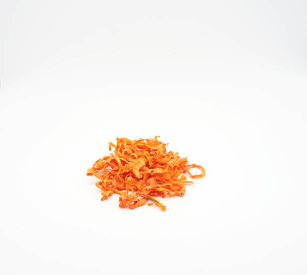 dry carrots home made on white background - carrot isolated white carotene imagens e fotografias de stock
