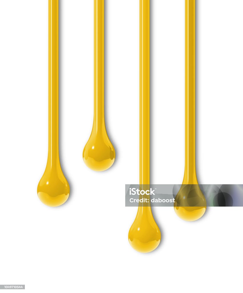 Yellow ink drops 3D yellow ink drops isolated on white with shadows Abstract Stock Photo