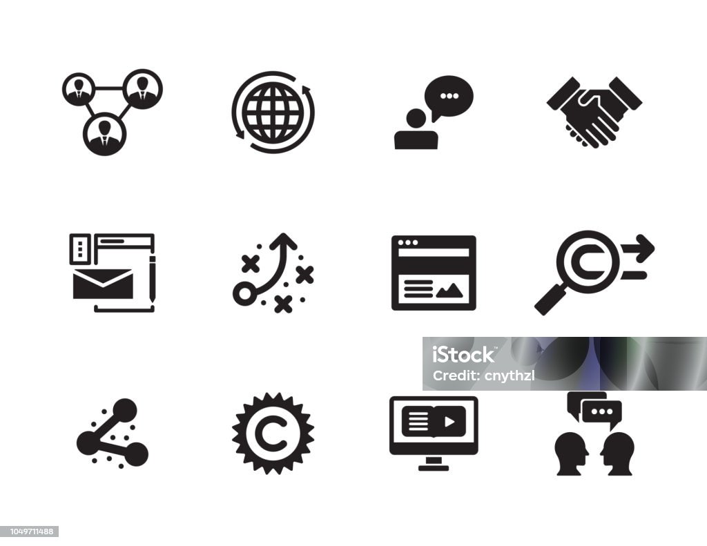 Influencer Marketing Icon Set Icon Symbol stock vector