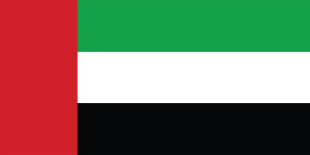 Vector illustration of Flag of the United Arab Emirates vector illustration