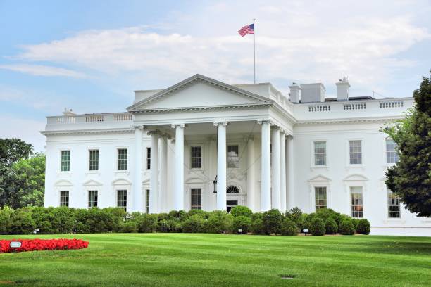 화이트 하우스 - white house washington dc american flag president 뉴스 사진 이미지