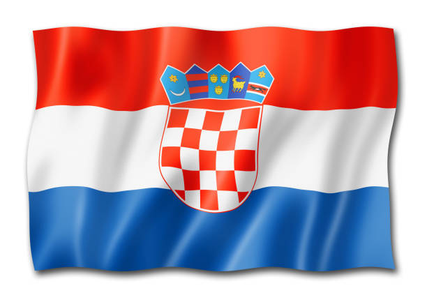 istock Croatian flag isolated on white 1049717652