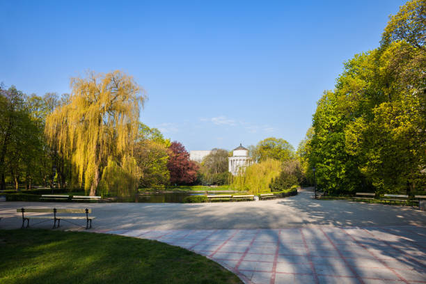 Poland, Warsaw, Saxon Garden, the oldest park in the city (opened to public in 1727).