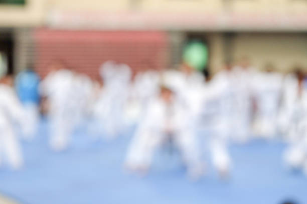 istock Abstract background blurred many people in taekwondo stadium 1049722048