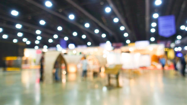 istock Abstract background blurred in the exhibition event 1049729414