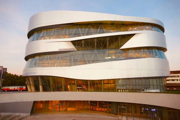 Stuttgart, Germany - September 09, 2018, The Mercedes Benz Museum from outside.