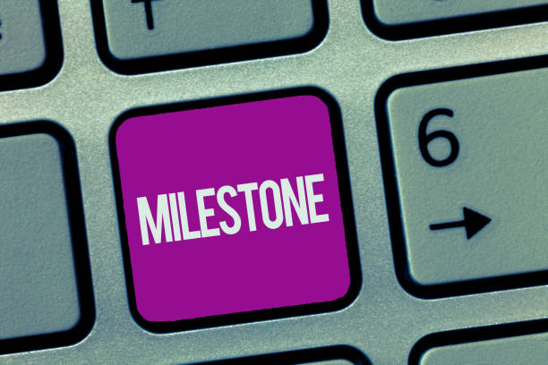 istock Text sign showing Milestone. Conceptual photo Significant stage or event in the development of something 1049732924