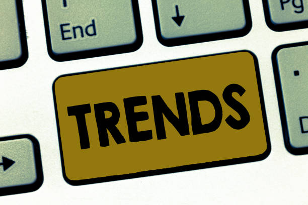 istock Writing note showing Trends. Business photo showcasing general direction in which something is developing or changing 1049733094
