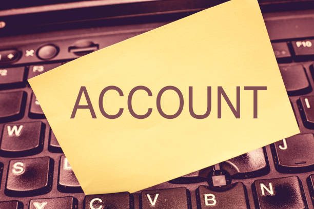 istock Handwriting text writing Account. Concept meaning Record Statement financial movements relating to particular period 1049733170