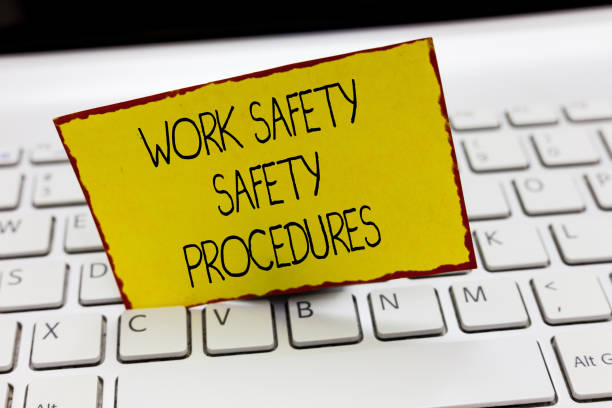 istock Handwriting text writing Work Safety Safety Procedures. Concept meaning methods to minimize Risk and Accidents 1049736292