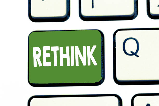 istock Writing note showing Rethink. Business photo showcasing Think again twice from another perspective Reconsider revise 1049736342
