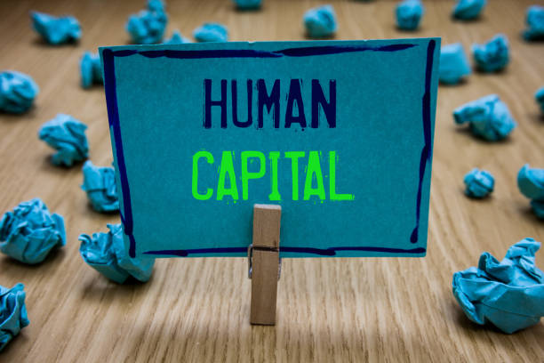 istock Handwriting text writing Human Capital. Concept meaning Intangible Collective Resources Competence Capital Education Clothespin holding blue paper note crumpled papers several tries mistakes. 1049737588