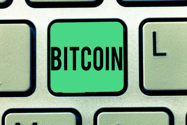 istock Text sign showing Bitcoin. Conceptual photo Cryptocurrency Blockchain Digital currency Tradeable token 1049738512